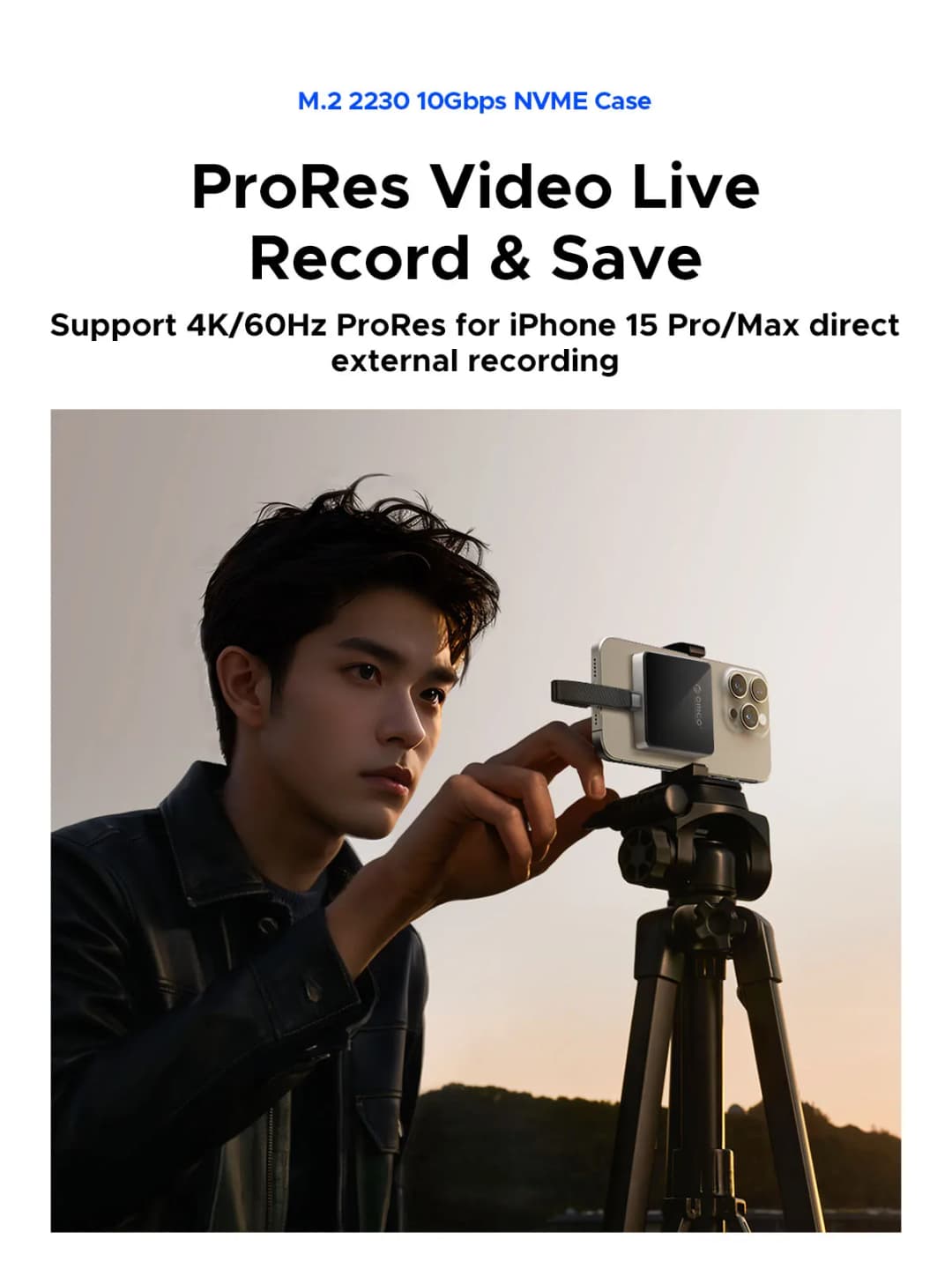 ORICO Magnetic 2230 M.2 NVMe SSD Enclosure 10Gbps M.2 to USB Type C External Adapter for iPhone 15 Pro Max ProRes MacBook - 3