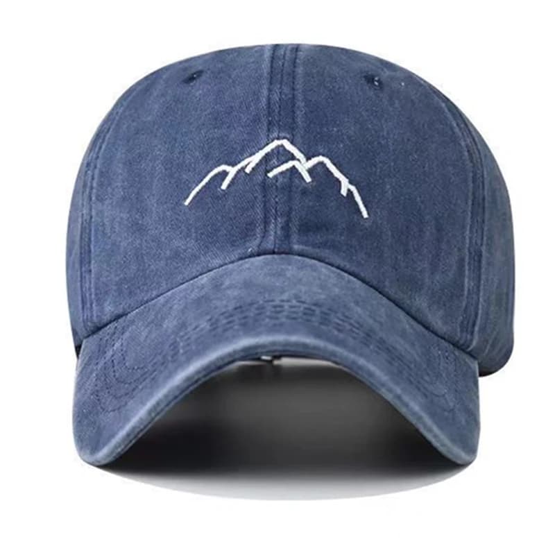 Unisex Washed Cotton Cap Mountain Embroidery Vintage Baseball Cap Men Women Adjustable Casual Outdoor Streetwear Sports Hat - 3