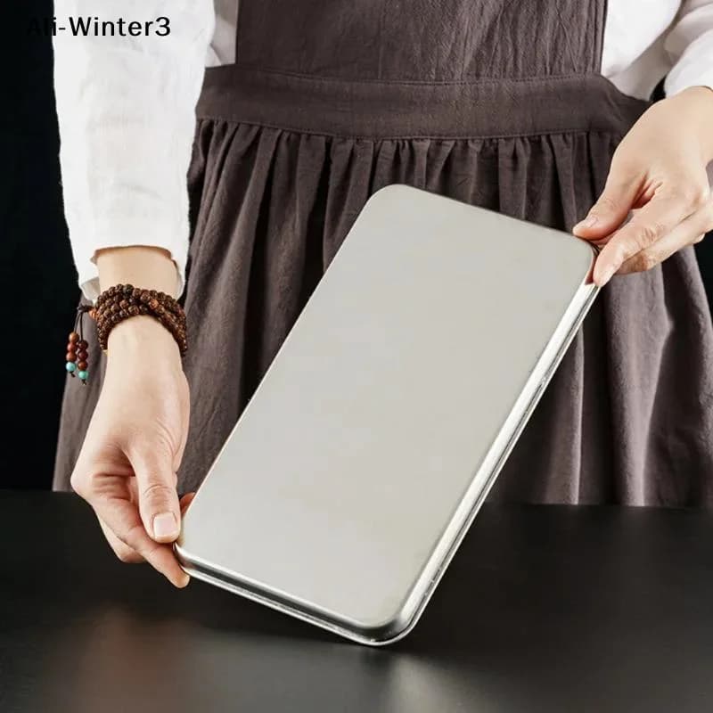 Rectangle Stainless Steel Tray Commercial Buffet Presentation Tray Food Serving Plate Rice Noodle Pan Dishes Storage Organizer - 4