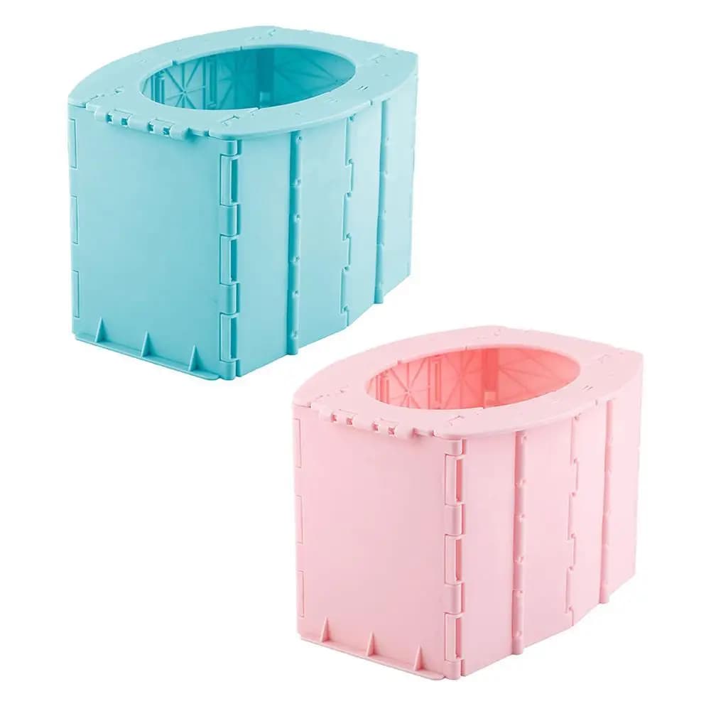 مرحاض قابل للطي محمول للتخييم بالسيارة دلو للسفر التخييم التنزه رحلات طويلة في الهواء الطلق مرحاض أطفال متعدد الوظائف - 6