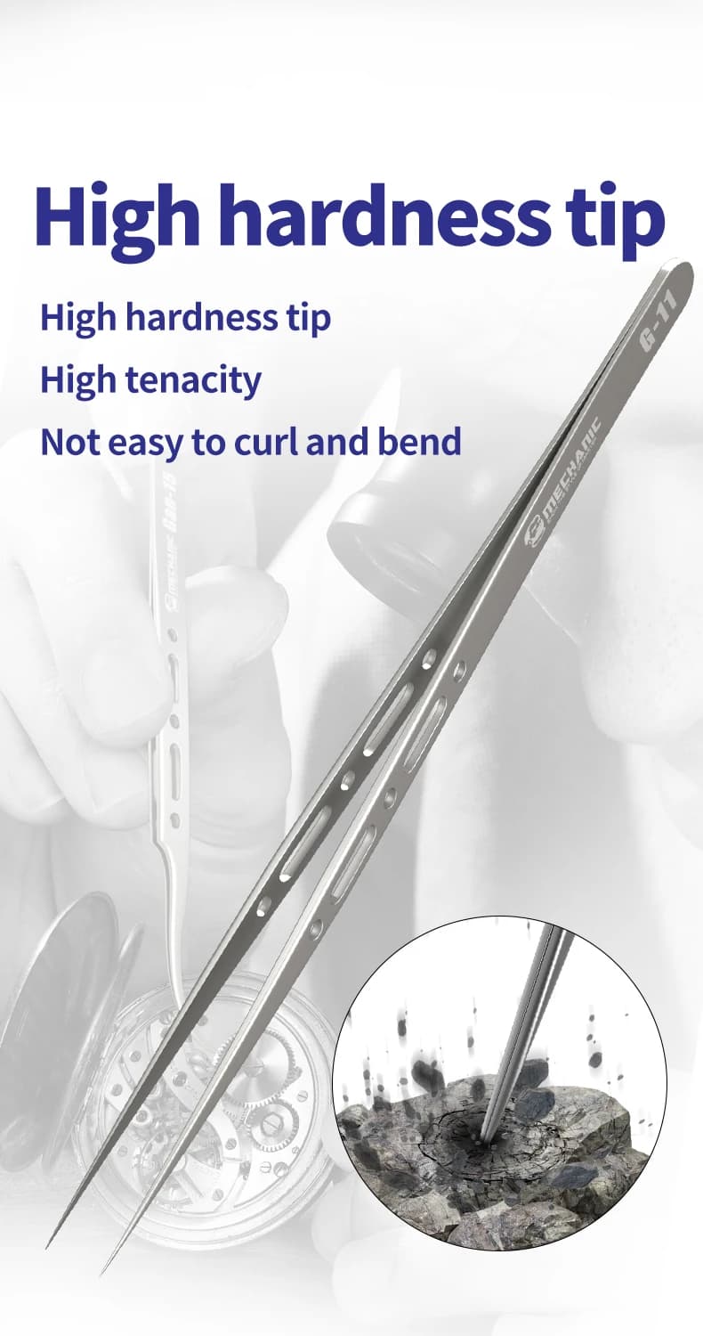 【ميكانيكي】G11 G15New ملاقط مضادة للمغناطيسية عالية الصلابة لإصلاح الهاتف المحمول سلك الذبابة اللوحة الأم BGA لقط أداة دقيقة - 5