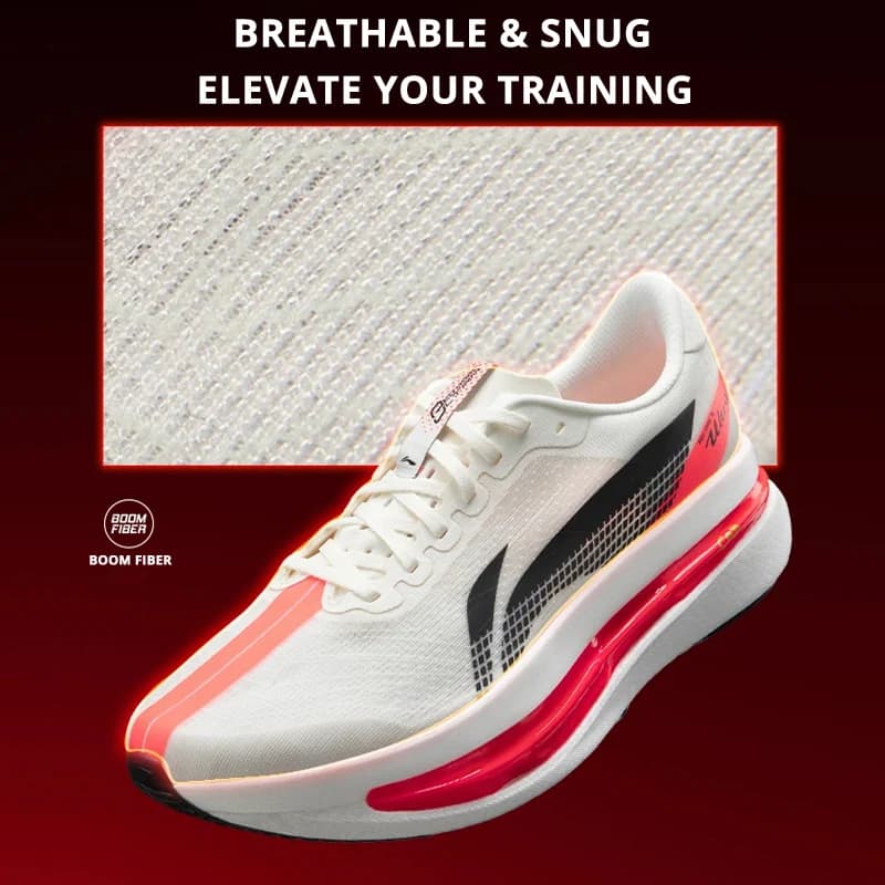 أحذية الجري لي نينغ ريد هاير 9 ألترا للرجال، وسادة سوبر بوم، ألياف بوم، أحذية تدريب لي نينغ قابلة للتنفس ARPW007 - 3