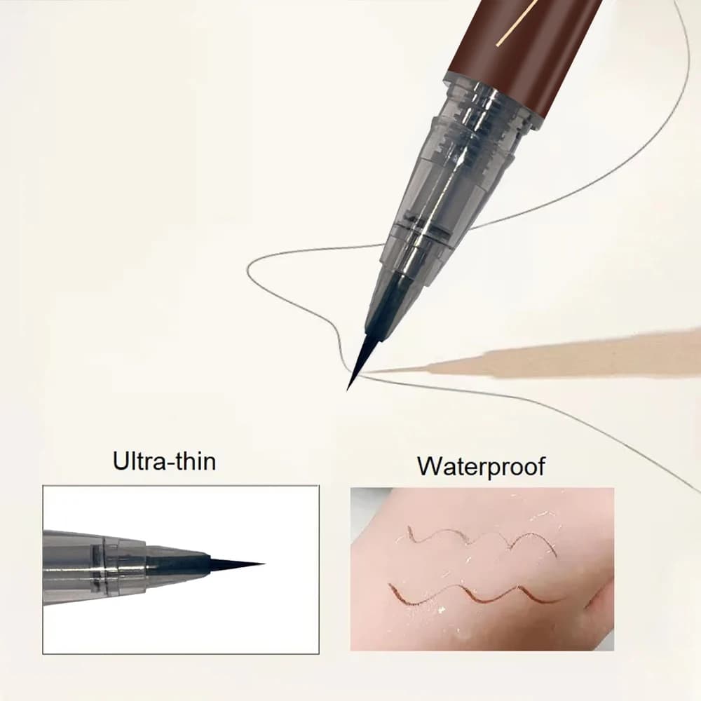 Ultra-fine ultra-fine eyebrow pencil waterproof professional sweat-proof liquid eyeliner Eyebrow dual-purpose durable makeup art - 6