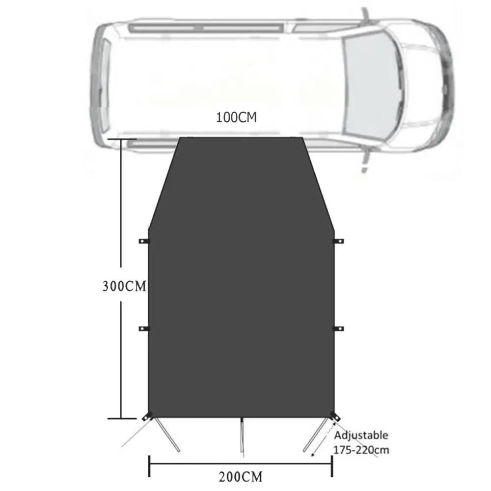 Universal Awning Sun Canopy Sunshade Waterproof Tarp Tent Shade For Motorhome Campervan Suv Outdoor Camping Tourist Beach - 4