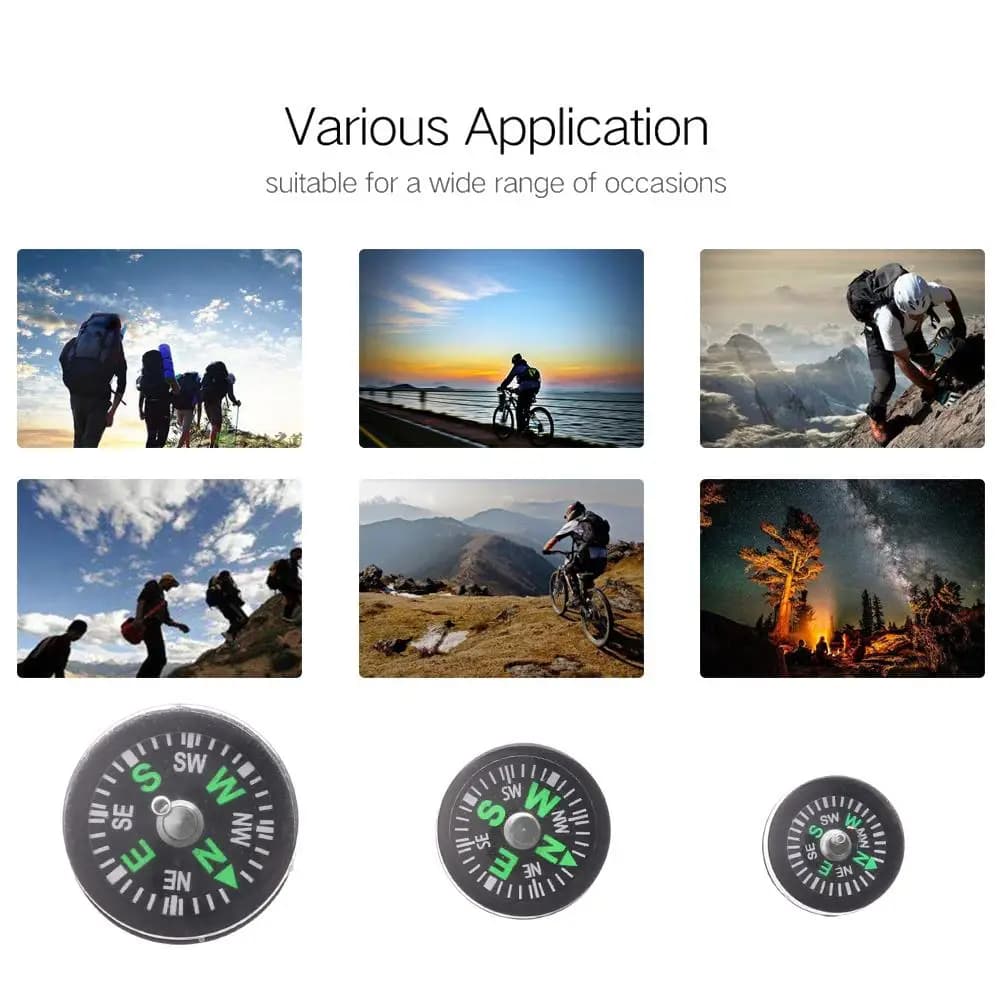 10 قطع محمولة مصغرة التخييم المشي لمسافات طويلة أداة الملاحة البقاء على قيد الحياة السلع المشي لمسافات طويلة البوصلة المحمولة البقاء على قيد الحياة الملحقات العملية البوصلة - 6