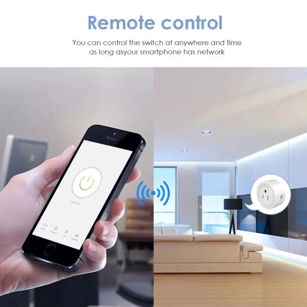 Tuya Smart Wifi Plug US Standard Wireless Outlet 10A Remote Control Smart Home Appliances Work With Alexa Google Home - 3