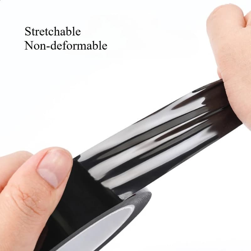 ملصقات سيارات سوداء ساطعة لحماية حواف النوافذ والأبواب من الخدوش، تصميم كروم زخرفي - 3