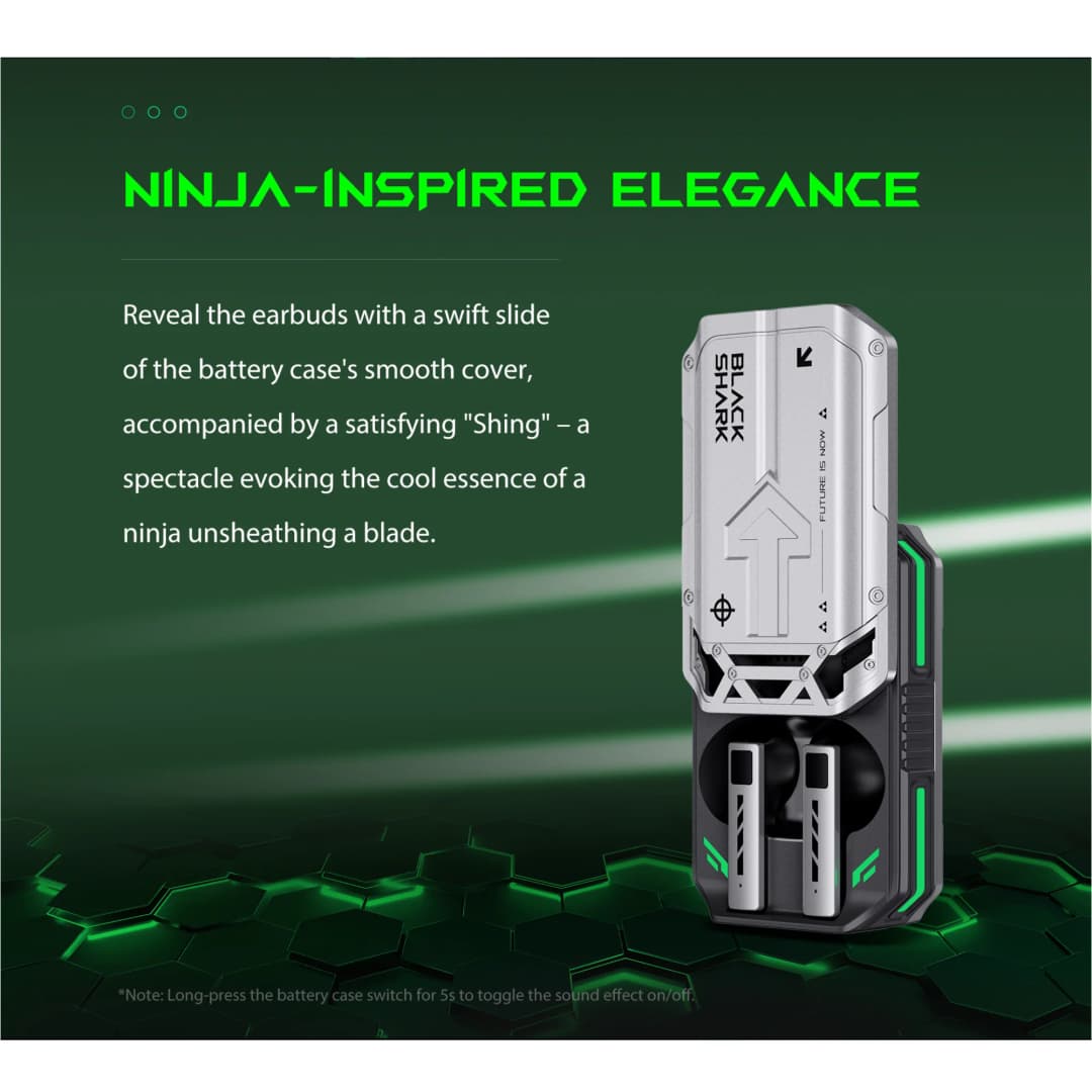 سماعات أذن لاسلكية Black Shark T11 TWS مع إلغاء الضوضاء النشط، بلوتوث 5.3، بطارية تدوم 30 ساعة، إضاءة RGB، وتأخير منخفض - 4