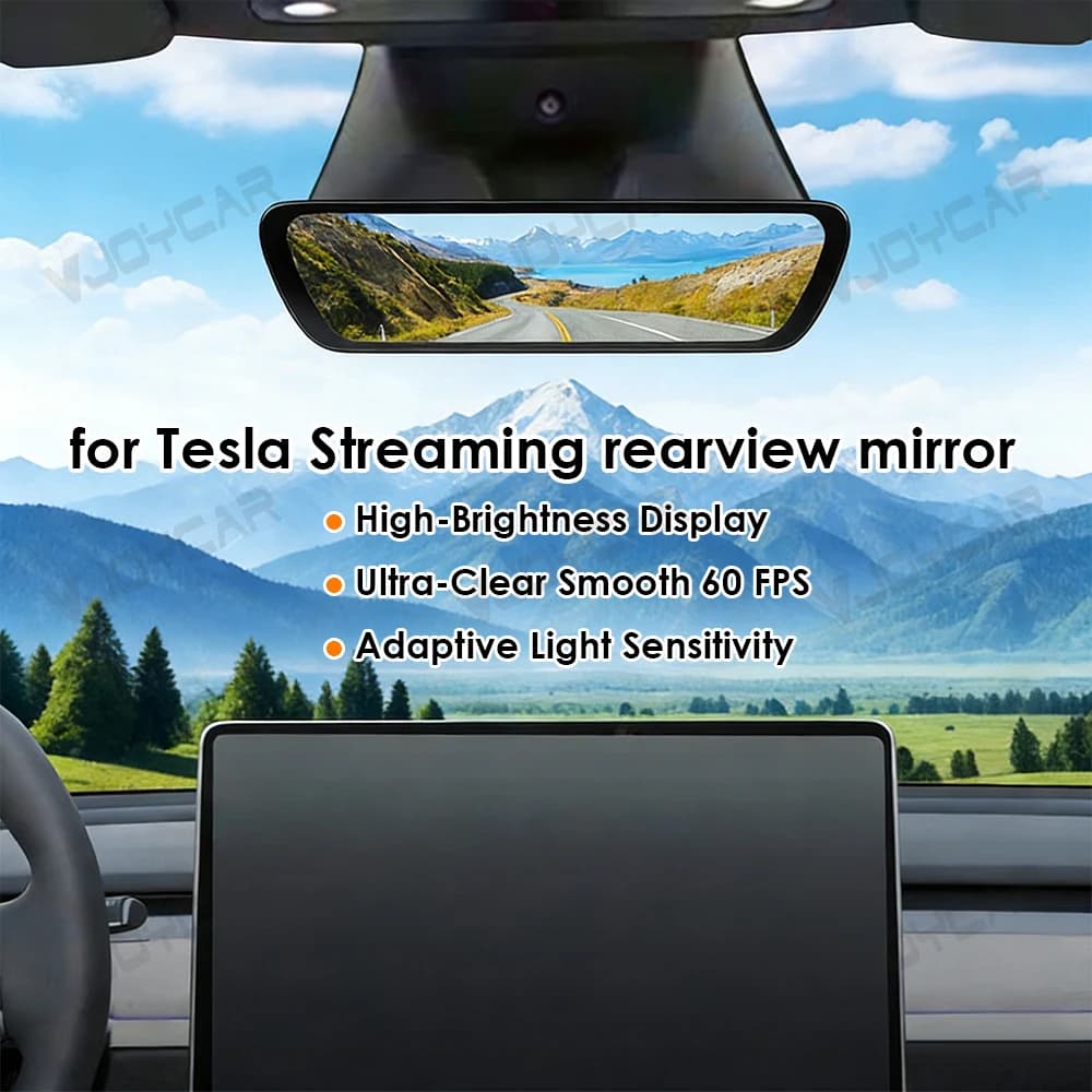 New For Tesla Stream Media Rearview Mirror 9.35 Inch Digital Streaming Mirror Dashcam with Night Vision for Model 3 Y Y Juniper - 2