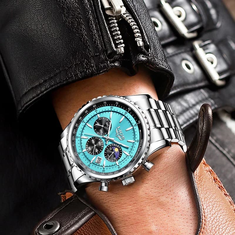 2025 LIGE Top Brand Luxury New Men Watch Quartz Man Watches Waterproof Luminous Watch for Men Date Chronograph Sport Wristwatch - 5