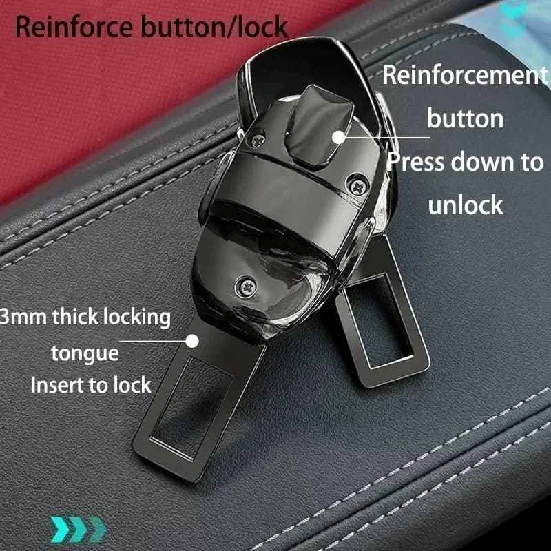 Car Seat Belt Extender Alloy Seatbelt Lock Buckle Plug Auto Seat Belt Fastener Converter One-click release Interior Accessories - 6