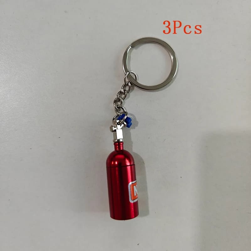 Ajrc 1/10 Simulation Climbing Car Universal Decorative Parts Nos Metal Simulation Nitrogen Bottle With Fixed Chain - 6