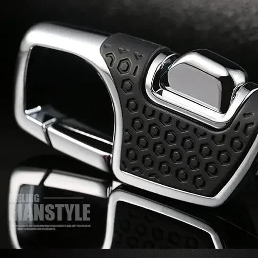 بسيطة مزدوجة التبديل المفاتيح المعدنية 360 درجة للتدوير مفتاح حامل خواتم مشبك موضة الرجال الفاخرة سيارة كيرينغ - 2