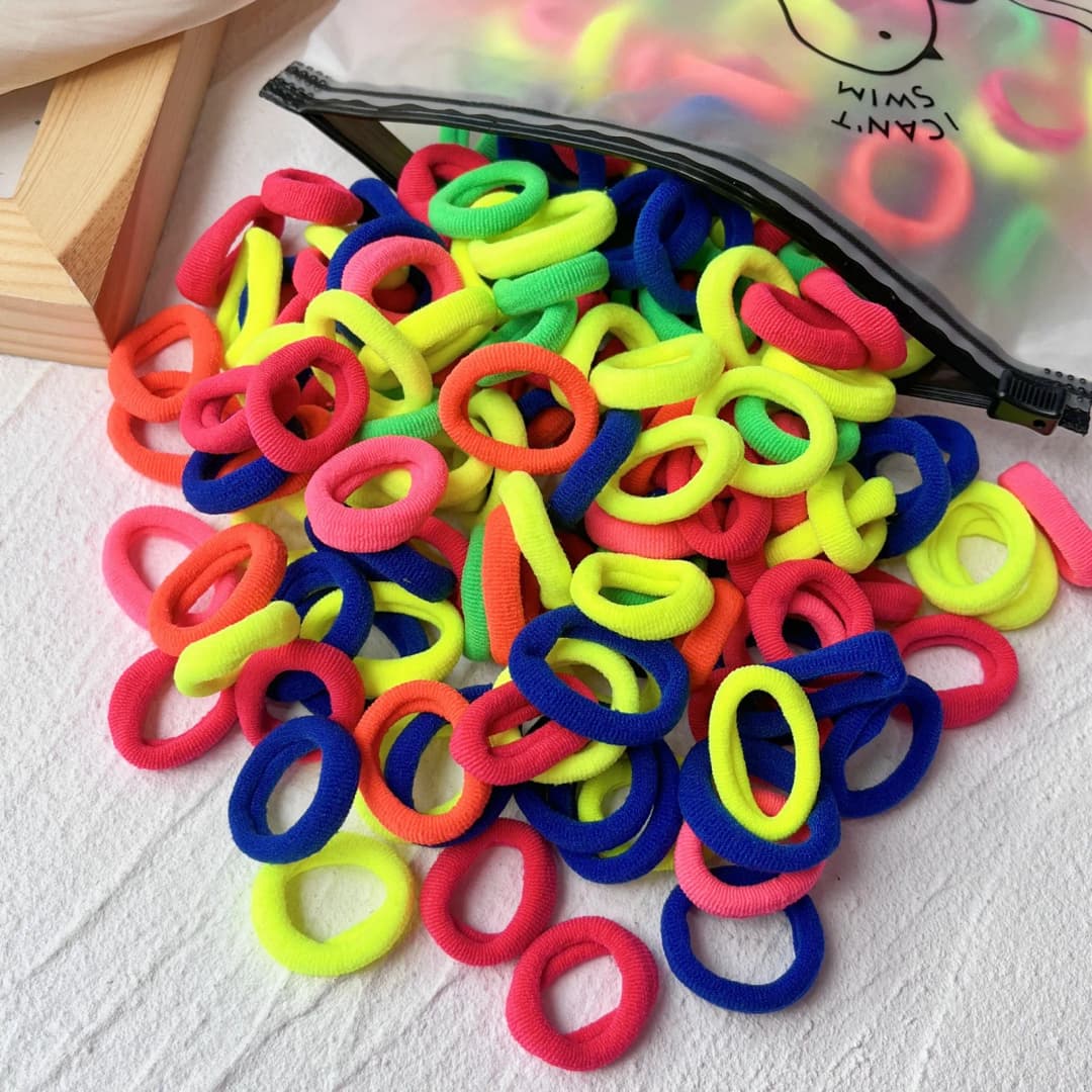 50/100Pcs Hair Bands Girls Candy Color Elastic Rubber Band Hair Bands Child Baby Headband Scrunchie Kids Hair Accessories - 3