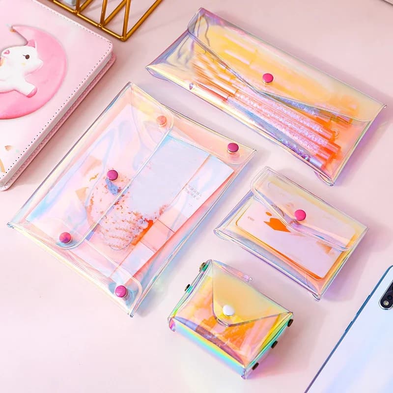 PVC Transparent Cosmetic Bag Women Makeup Storage Clear Organizer Wash Travel Portable Toiletry Multifunction Purse Pouch Bag - 2