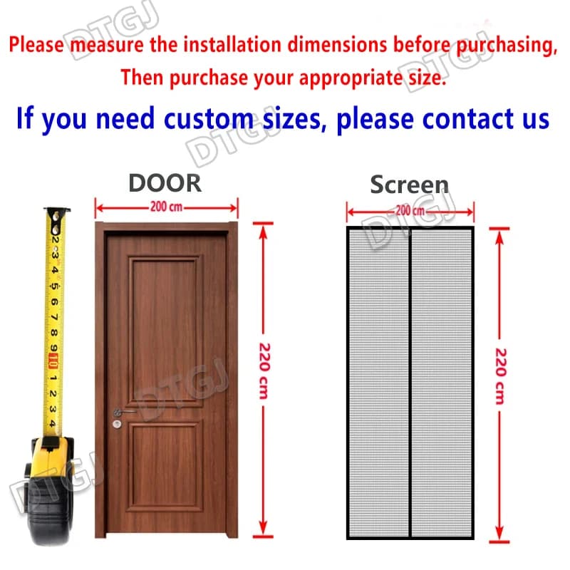 Magnetic Door Screen Custom Size Mosquito Net Curtain Fly Insect Automatic Closing Invisible Mesh For Kitchen indoor living room - 6