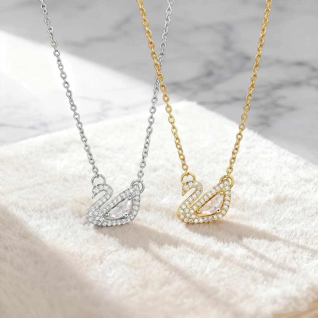 قلادة من التيتانيوم الفاخر على شكل بجعة، تصميم أنيق لسلسلة عظمة الترقوة، هدية مثالية للصديقات