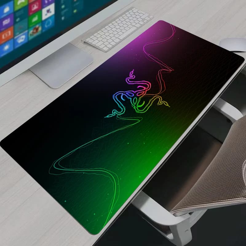 لوحة ماوس كبيرة للألعاب Razer LOGO حصيرة مكتب كمبيوتر حديثة سجادة لاب توب XXL هدايا مكتبية لوحة ماوس الألعاب - 4