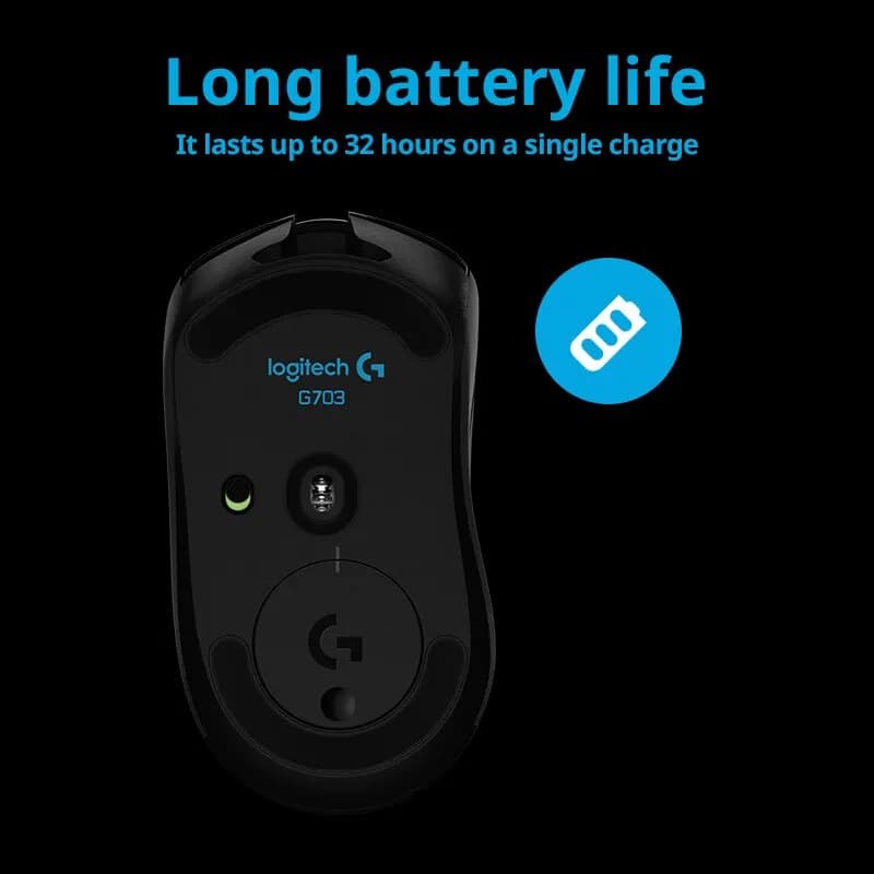 ماوس Logitech G703hero إيسبورتس أكل الدجاج ماكرو إضاءة خلفية RGB لعبة كمبيوتر Lol/cf شحن لاسلكي - 3