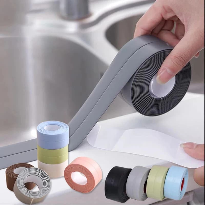 1pc Bathroom Waterproof Wall Stickers Sealing Tapes PVC Adhesive Sealing Strips Sink Edge Tape Kitchen Bathroom Accessories - 2