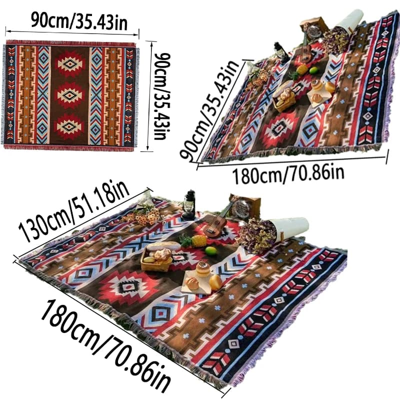 حصائر نزهات خارجية، حصائر شاطئ، أقمشة شاطئ للتخييم الخارجي، ديكورات عيد الحب، شرفات، بطانيات بوهيمية - 6