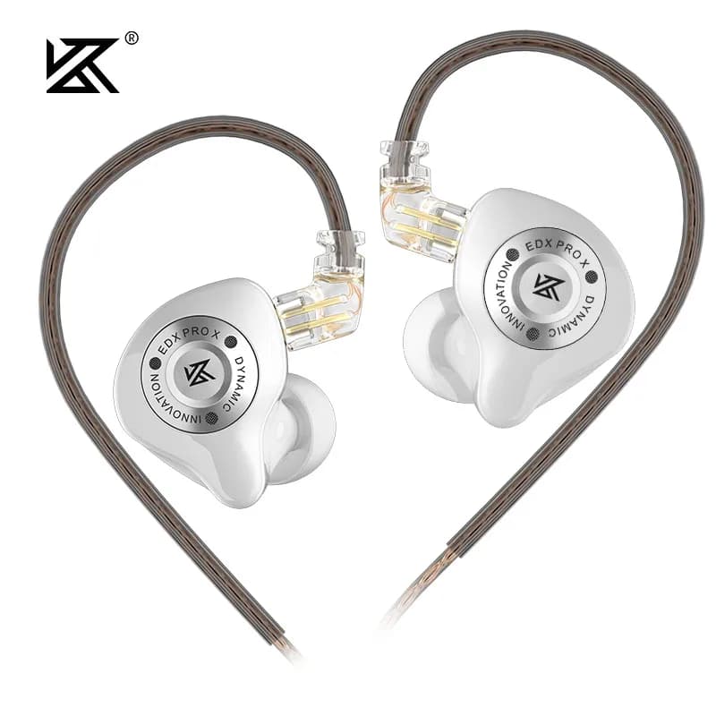سماعات أذن KZ EDX Pro X رياضية HIFI بكابل قابل للفصل 0.78 مم 2Pin مع ميكروفون عالي الدقة لتقليل الضوضاء للألعاب والتنقل