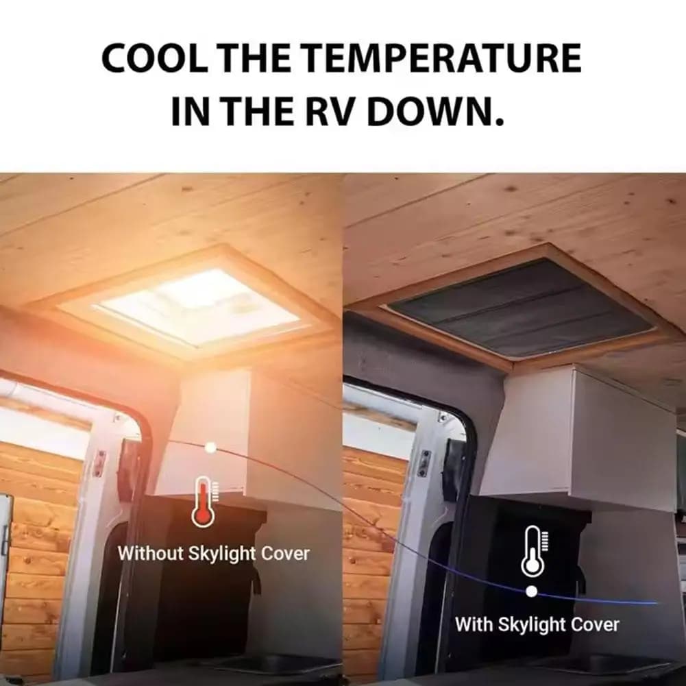 Foldable RV Skylight Insulator Cover Travel Trailers Sun Shade Car Sun Shield Sun Protection Visor For Travel Trailer Caravan - 3