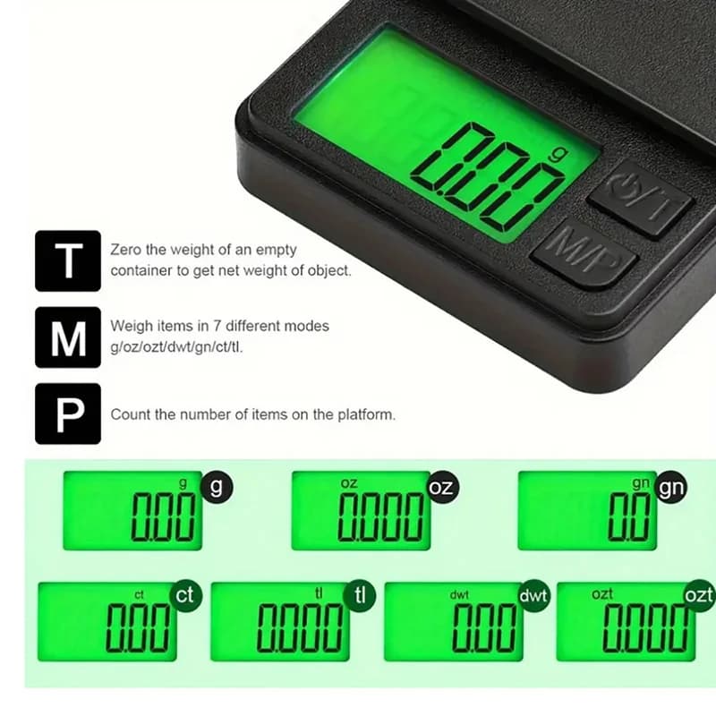 ميزان جيب رقمي عالي الدقة 0.01 جرام - 100/500 جرام، مثالي للمجوهرات وأعمال المطبخ الدقيقة - 4
