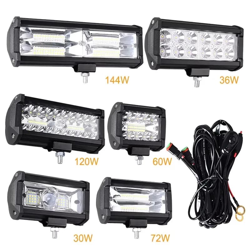 إضاءة عمل سيارة LED للطرق الوعرة 4x4 كشافات مصباح ضباب مصباح أمامي ثنائي باعث للضوء SUV ATV جرار قارب شاحنات حفارة شريط إضاءة 12 فولت 24 فولت