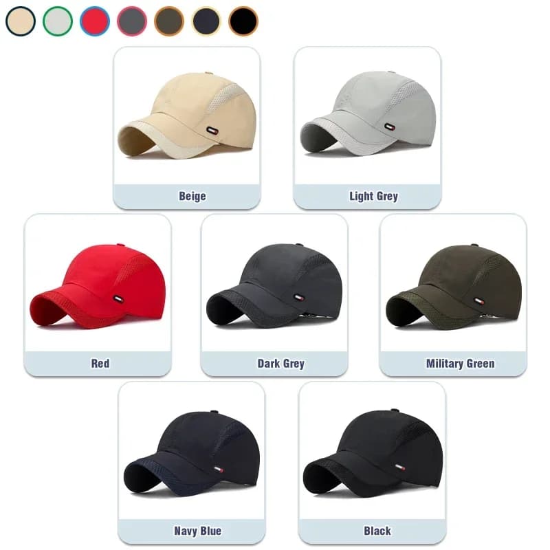 Summer Breathable Mesh Quick-Drying Hat Outdoor Sports Sun Hat Red Leather Label Sun Protection Sun Hat - 2