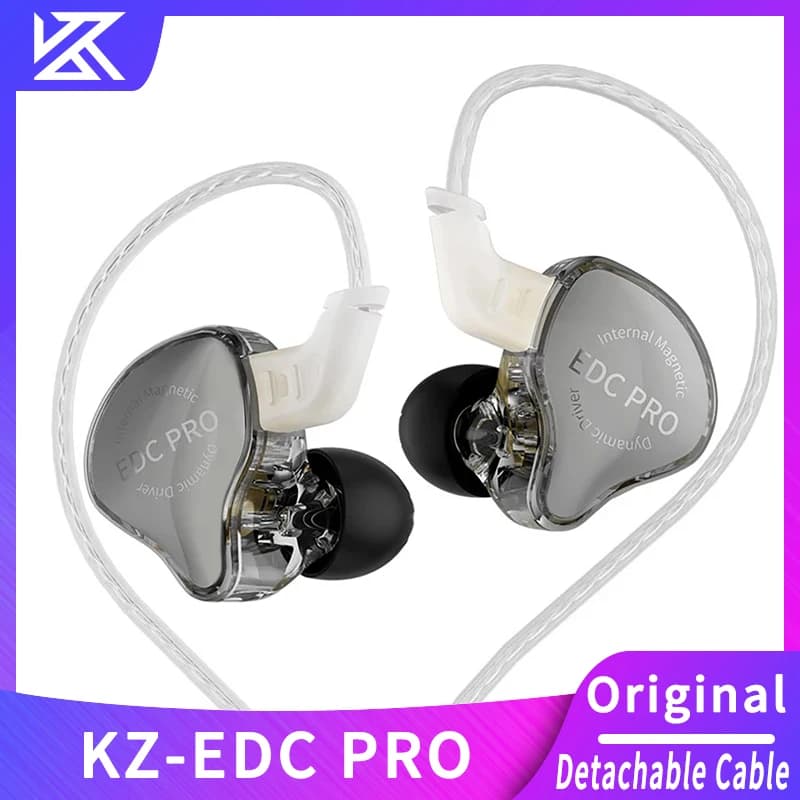 سماعات أذن سلكية داخل الأذن جديدة من KZ EDC PRO، أفضل سماعات أذن HIFI باس ديناميكية، سماعات أذن ستيريو ثلاثية الأبعاد، إلغاء الضوضاء مع كابل صوت قابل للفصل