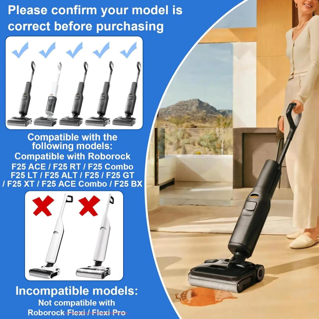 Roborock F25 ACE F25 Ultra, F25 Combo/ ALT/ LT/ RT/ GT/ XT/ BX Nass Replacement brush roll for wet and dry vacuum cleaners Parts - 2