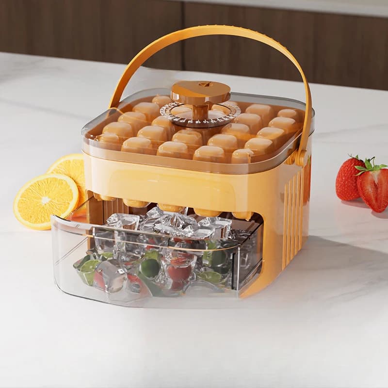 Press Ice Tray Ice Cube Mold Ice Box Ice Making Tool Large Capacity Ice Storage Ice Maker - 3