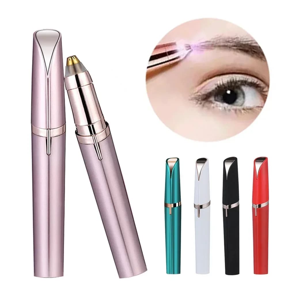 Womens Electric Eyebrow Trimmer Eye Brow Shaper Pencil Face Hair Remover for Women Automatic Eyebrow Shavers Pocketknife - 2