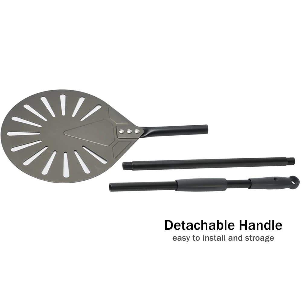 Onilini مجرفة بيتزا مثقبة من الصلب المؤكسد 7/8/9 بوصة، مقبض من سبائك الألومنيوم، ملحقات مجداف البيتزا - 6