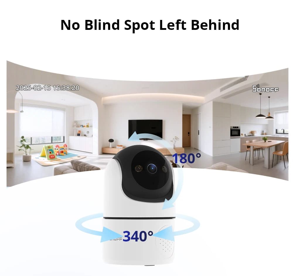SONOFF CAM Pan-Tilt 2 Smart Indoor Home Security Camera Night Vision 360° Panoramic Human Detection & Motion Detection via Alexa - 3