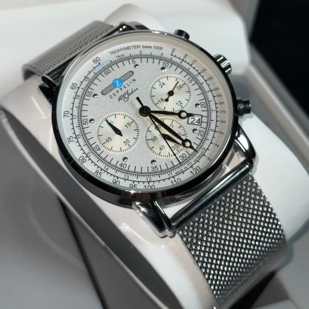 ساعة رجالية كلاسيكية للأعمال والترفيه، بثلاث عيون وثواني متحركة، متعددة الوظائف، كرونوغراف زيبيلين أوتوماتيكية مع تاريخ وحركة كوارتز - 4