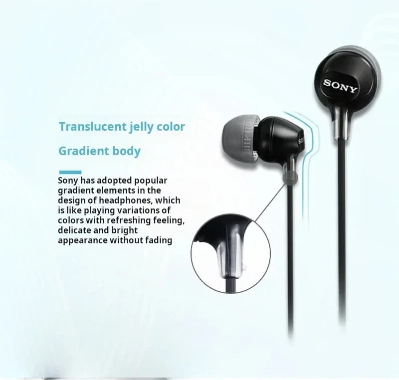 سماعات أذن سلكية أصلية سوني MDR-EX15AP ستيريو HiFi مع إلغاء الضوضاء للألعاب والموسيقى - 6