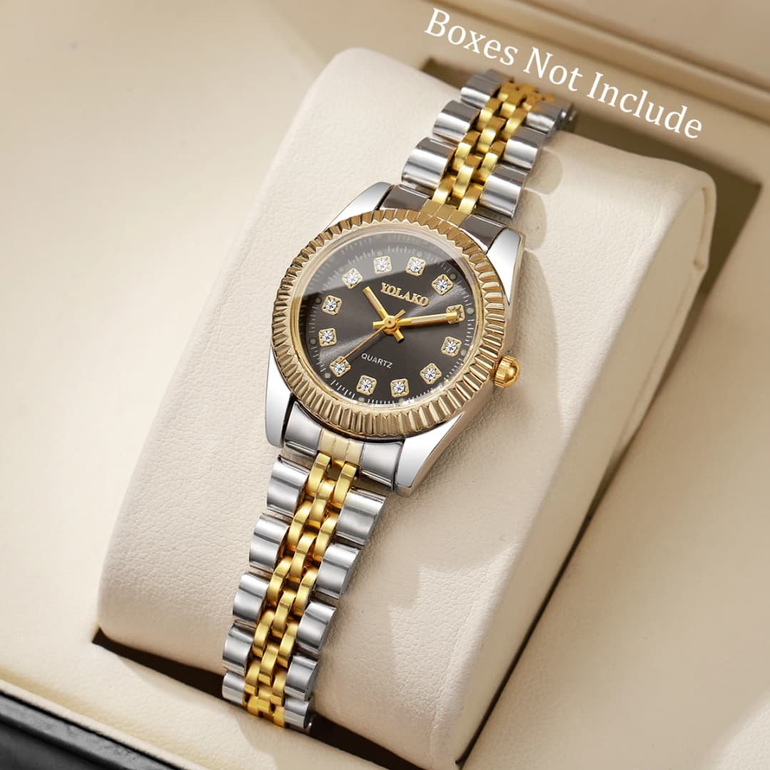 Luxury Men Business Watches Fashion Rhinestone Women Quartz Watch with Calendar Clock Gift（Without Box） - 2