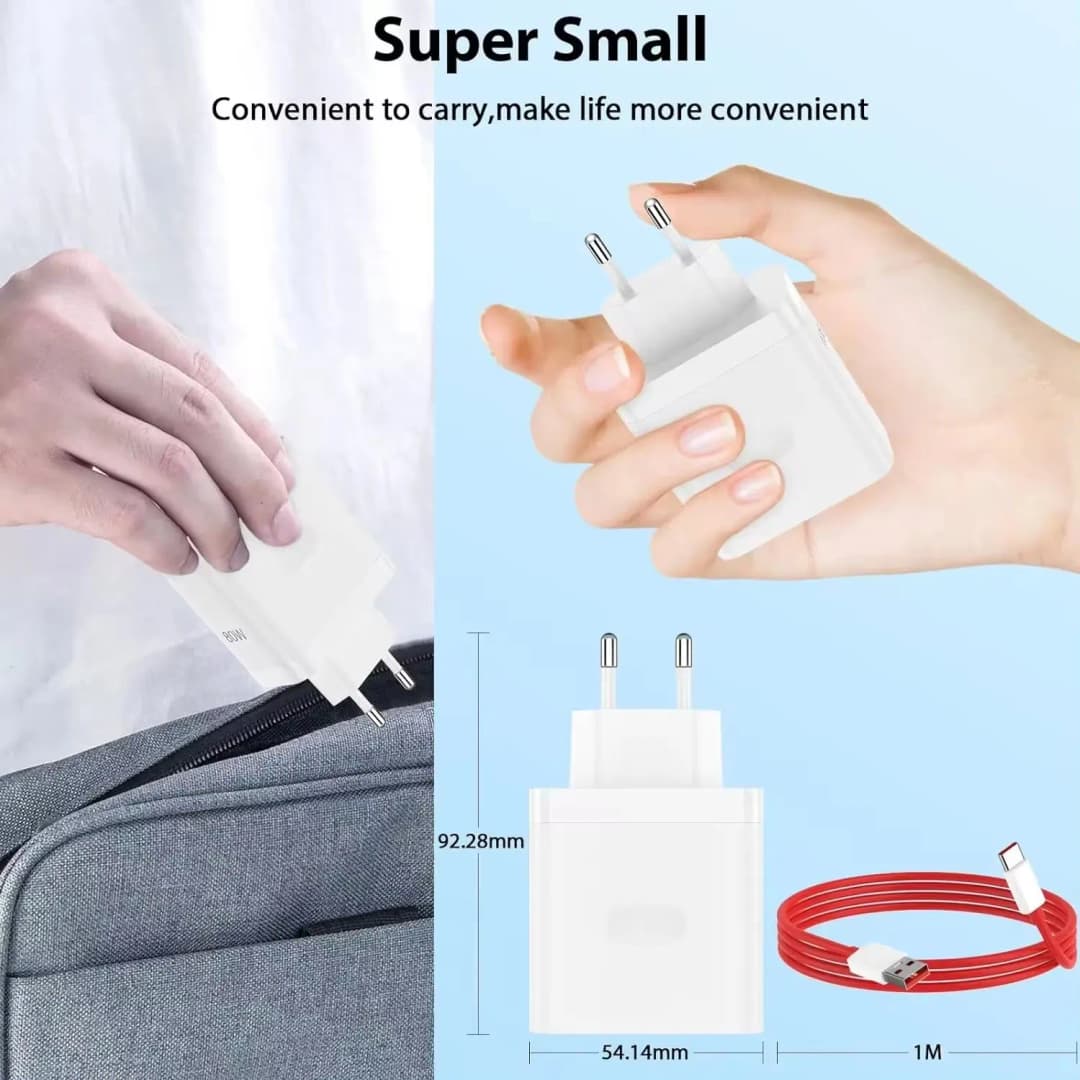 OnePlus 80W SuperVOOC EU Fast Wall Charger for OnePlus 10 11 12 Nord CE 2 3 Lite OPPO realme 10 GT NEO 2 3 Type C USB Cable - 5