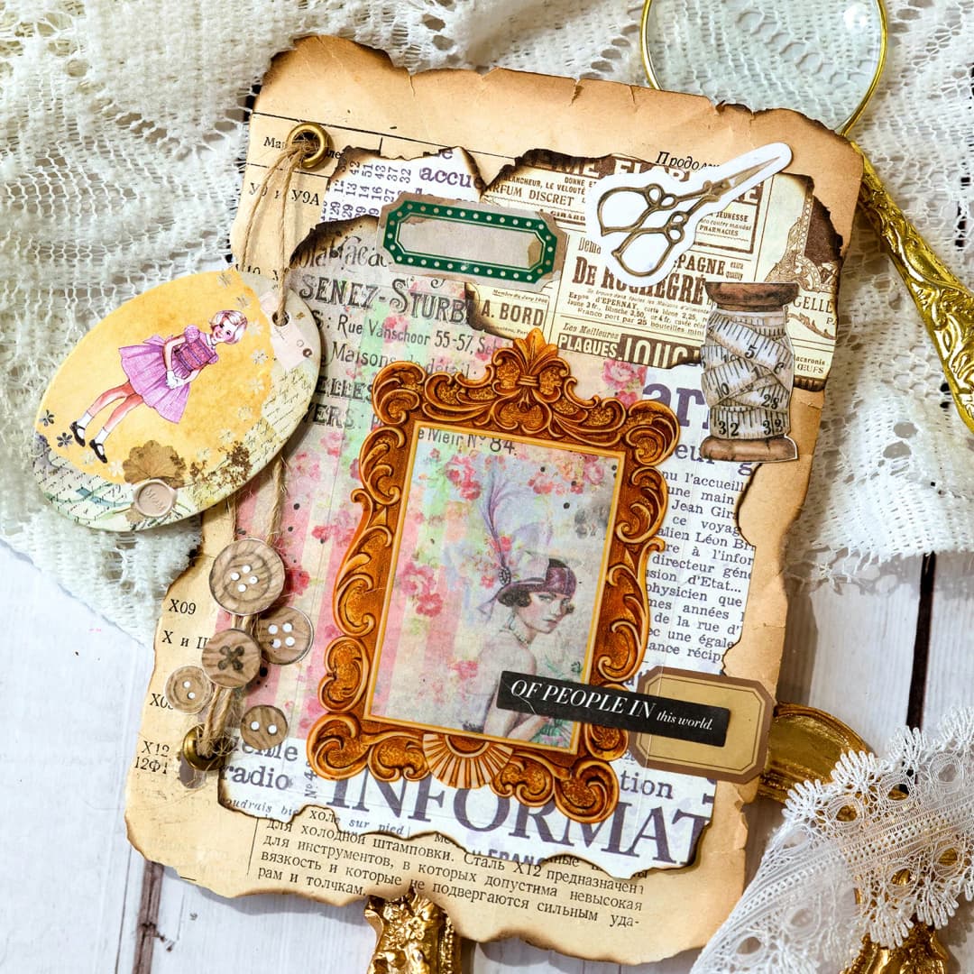 85 قطعة/حزمة ملصقات حدودية جمالية رترو إبداعية من سلسلة Time Speaks، حزمة مواد لديكور السكرابوكينغ اليدوي - 3