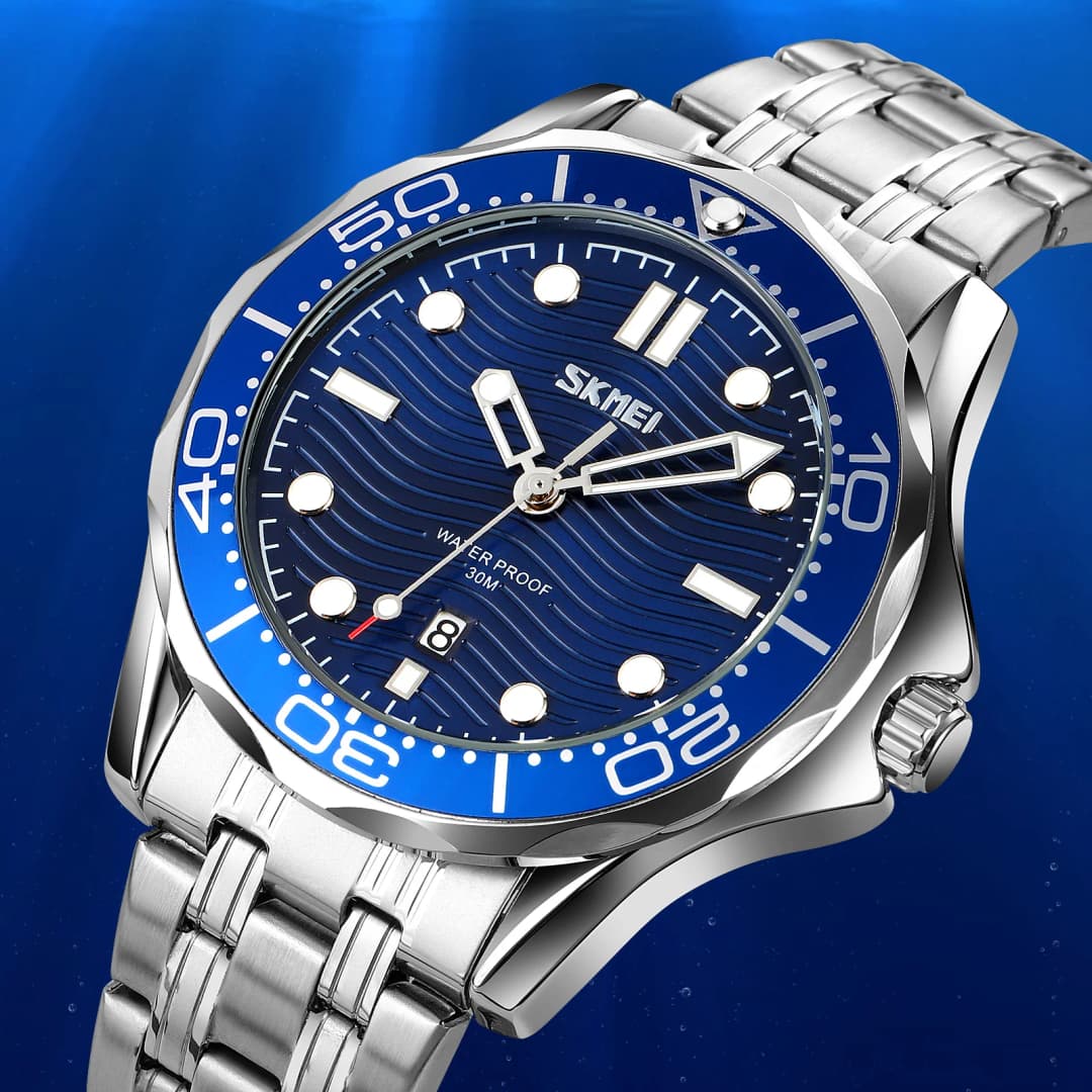 ساعة معصم SKMEI 9276 مينا بملمس ثلاثي الأبعاد ساعة تاريخ ووقت للرجال ريلوج هومبر حركة كوارتز يابانية ساعات رجالية - 2