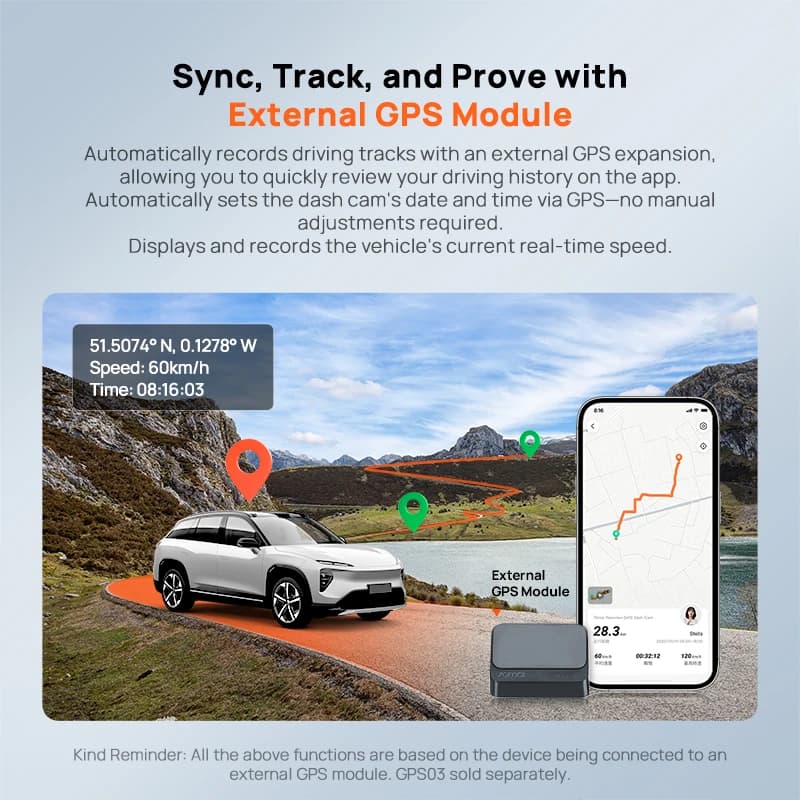 70mai Rearview Dash Cam S410 2K Dual Cam F1.55 WDR 24H Smart Parking Surveillance Buffered Emergency Recording 125°+120° FOV - 4
