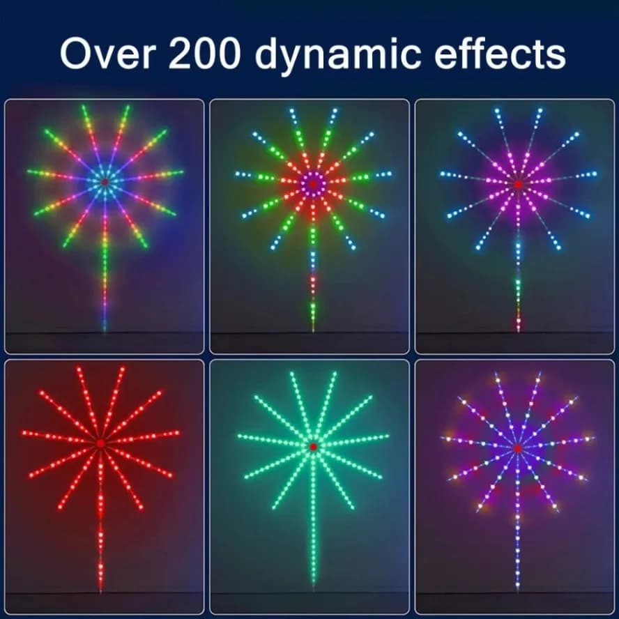 New USB RGBIC Firework Light Smart LED Strip Light Bluetooth APP Control 5V Neon Strip Christmas Party Music Bedroom Decor Light - 5