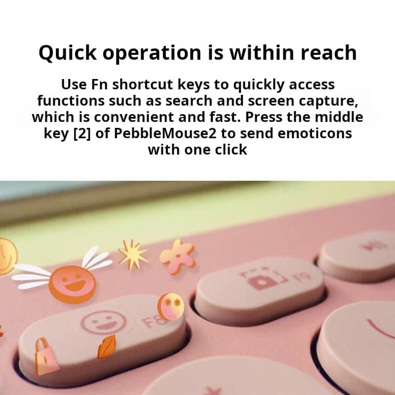 Logitech Original PEBBLE 2 COMBO Wireless Keyboard Mouse Combo K380 Bluetooth Ultra-thin Portable Office Set - 4