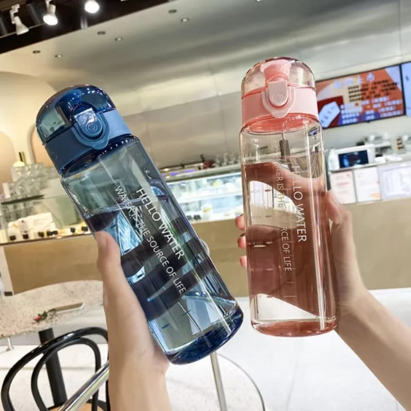 زجاجة مياه شفافة سعة 780 مل، كوب رياضي محمول للسفر ومضاد للتسرب للشرب، كوب زجاجة بلوري للياقة البدنية في صالة الألعاب الرياضية والمدرسة الخارجية
