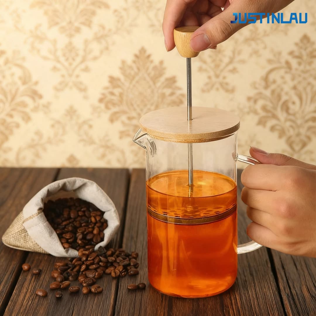 صانع قهوة فرنسي بسعة 350-1000 مل، من الفولاذ المقاوم للصدأ وزجاج البوروسيليكات عالي الجودة، مقاوم للحرارة، إبريق قهوة منزلي - 3