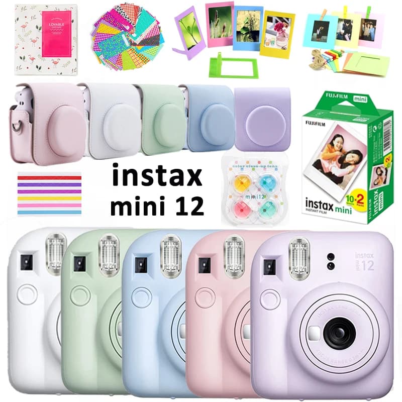 Fujifilm Instax Mini12 /Mini SE Camera + 20 Sheets Instax Mini Film+ Album +Case Bag+ 10 in 1 Kits For Girl New Year's Day Gifts - 2