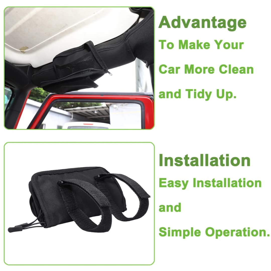 حقيبة تخزين لحامل نظارات شمسية مع مقبض، لسيارات جيب رانجلر JL JK TJ جلادياتور JT 1997-2025، إكسسوارات داخلية - 4