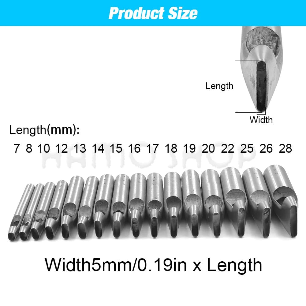 1pc 2mm-6mm Width Leather Oval Shape Hole Punch Steel Craft Hollow Hole Punch Leather Tools Leather Belt Hole Punch DIY Tools - 5